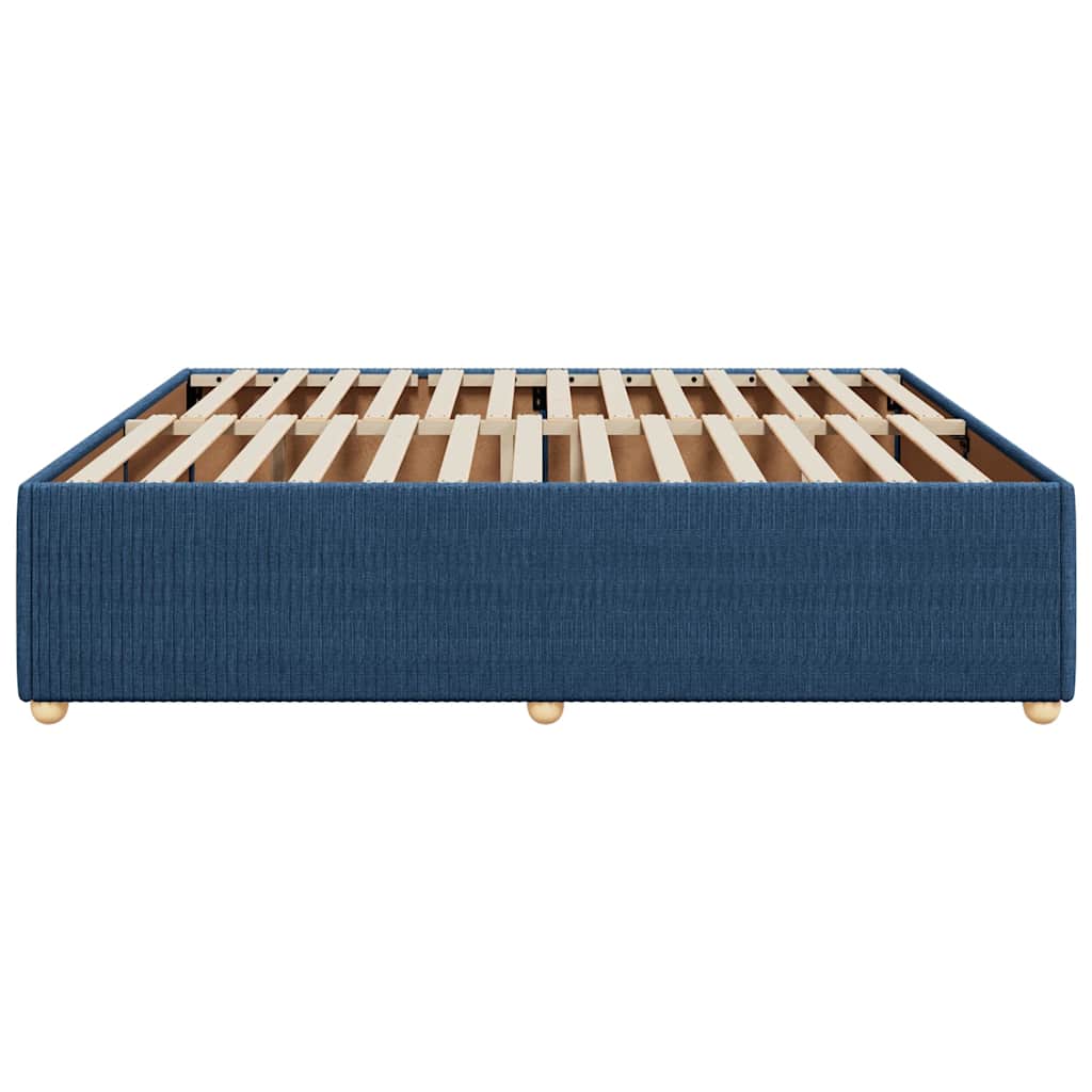 Cadre de lit sans matelas bleu 200x200 cm tissu - XIOS