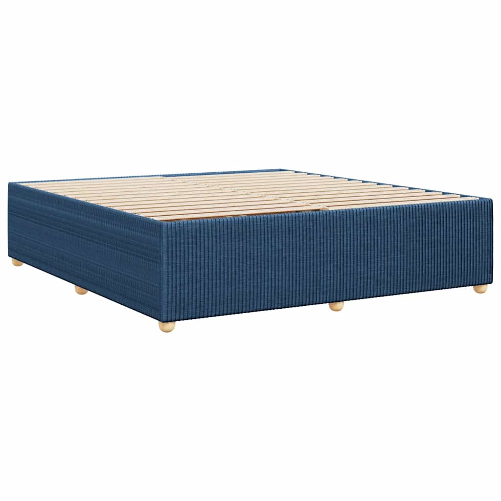 Cadre de lit sans matelas bleu 200x200 cm tissu - XIOS
