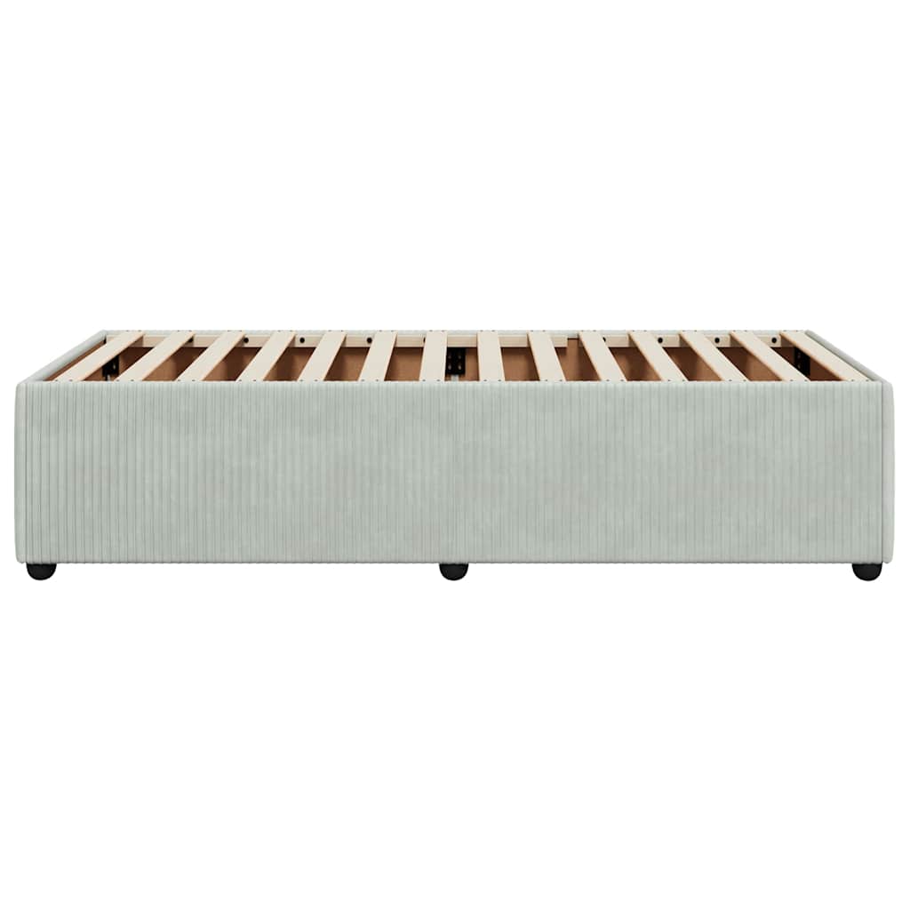 Cadre de lit sans matelas gris clair 80x200 cm velours - XIOS