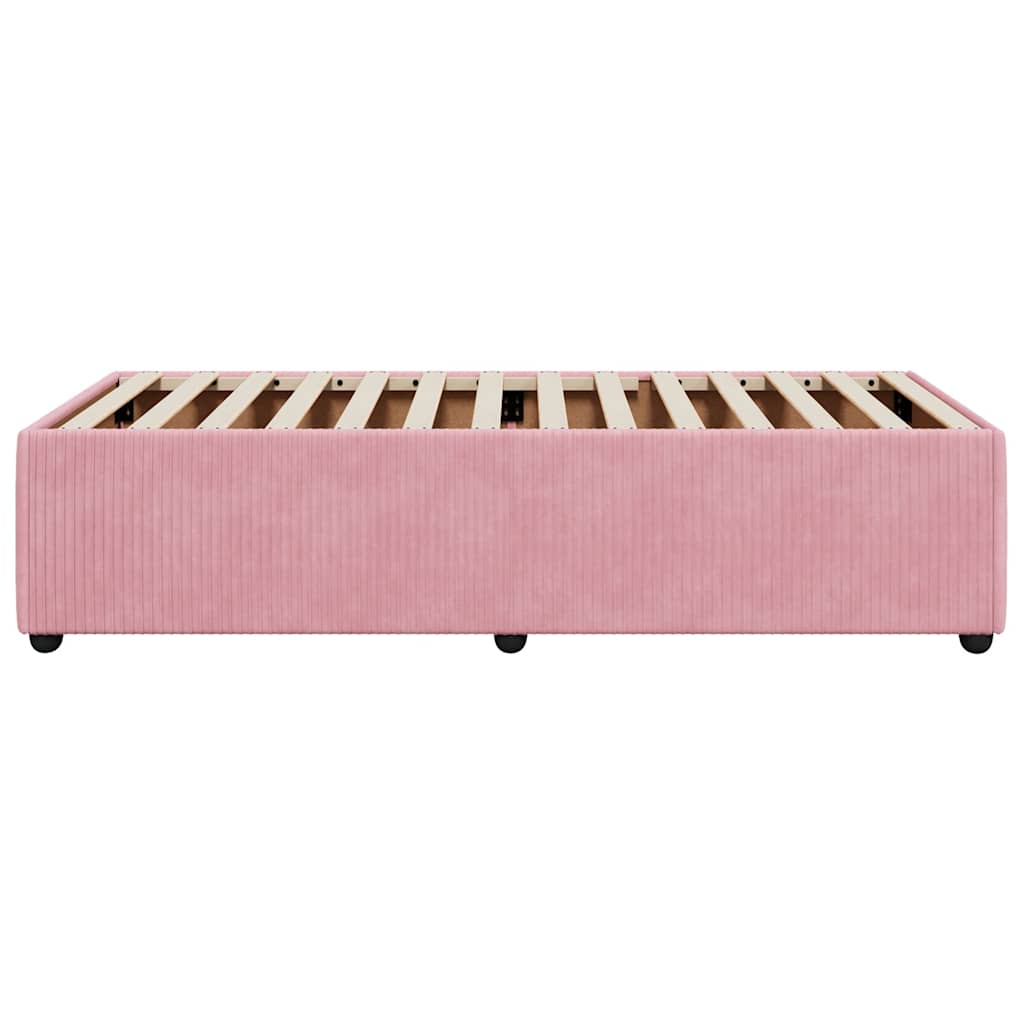 Cadre de lit sans matelas rose 80x200 cm velours - XIOS