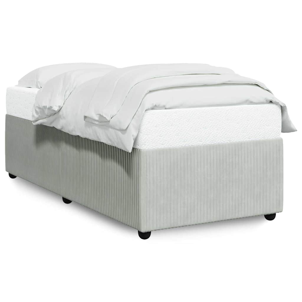 Cadre de lit sans matelas gris clair 90x190 cm velours - XIOS