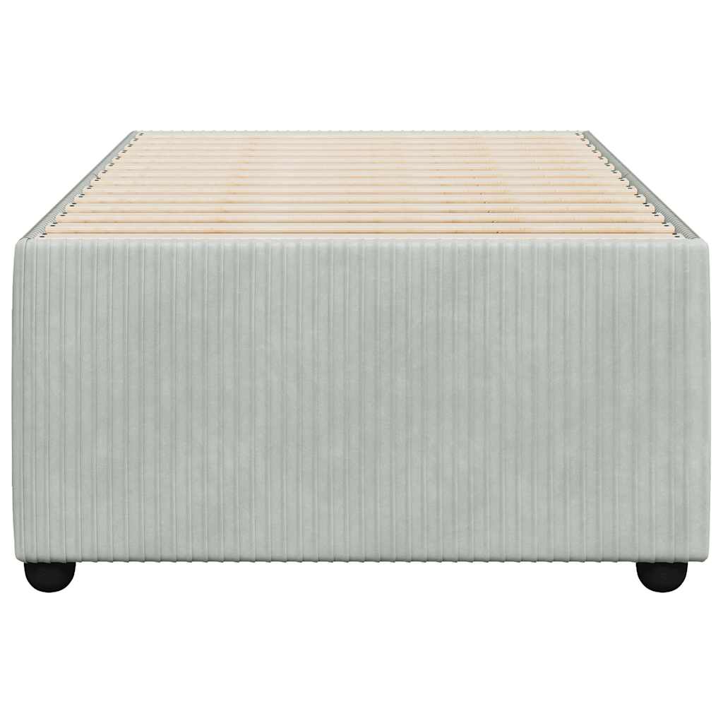 Cadre de lit sans matelas gris clair 90x190 cm velours - XIOS