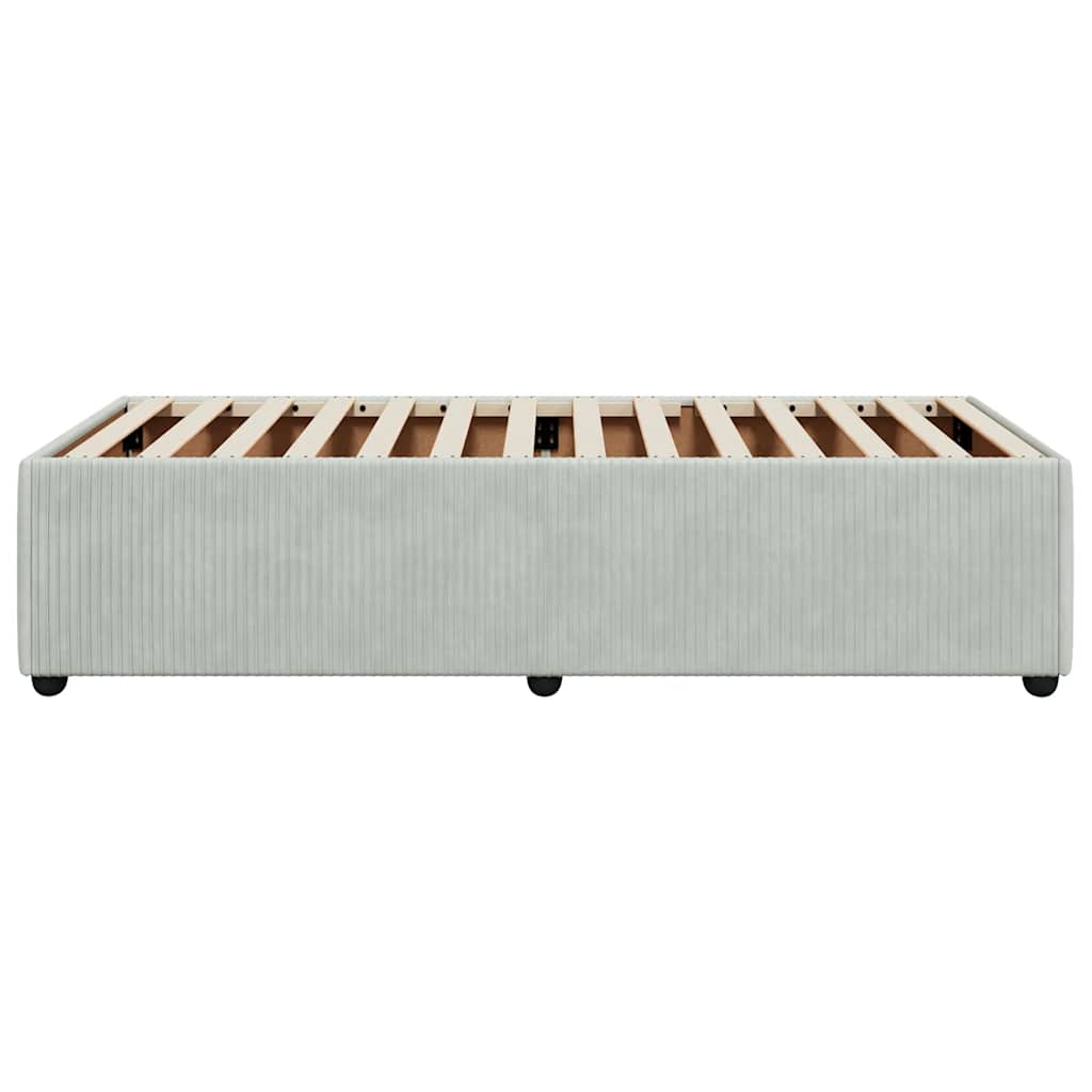 Cadre de lit sans matelas gris clair 90x190 cm velours - XIOS