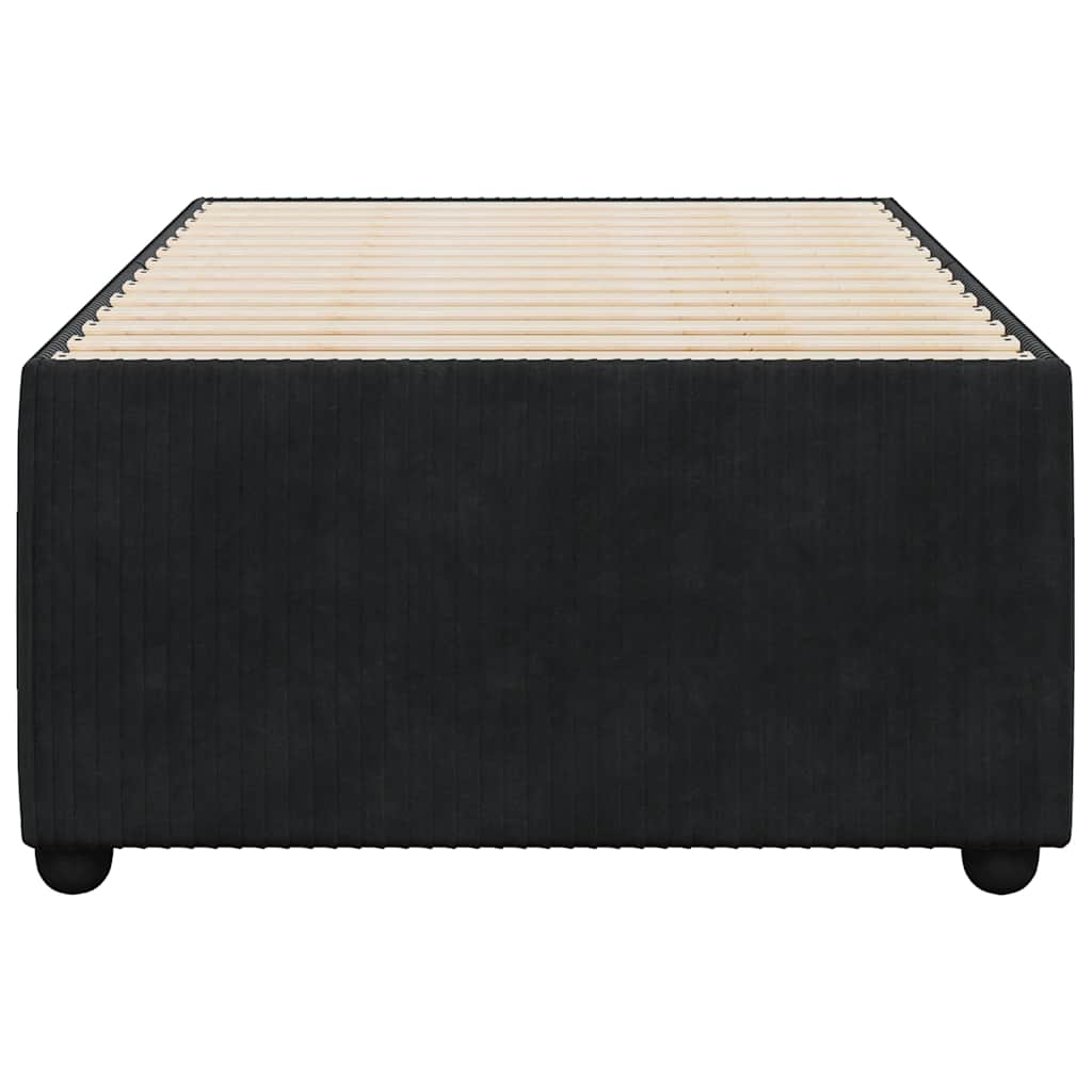 Cadre de lit sans matelas noir 90x190 cm velours - XIOS