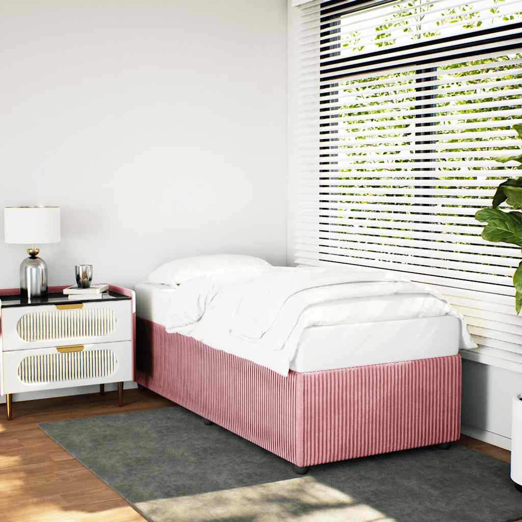 Cadre de lit sans matelas rose 90x190 cm velours - XIOS