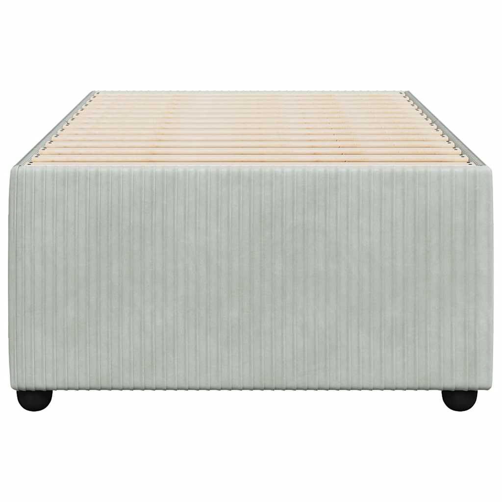 Cadre de lit sans matelas gris clair 90x200 cm velours - XIOS