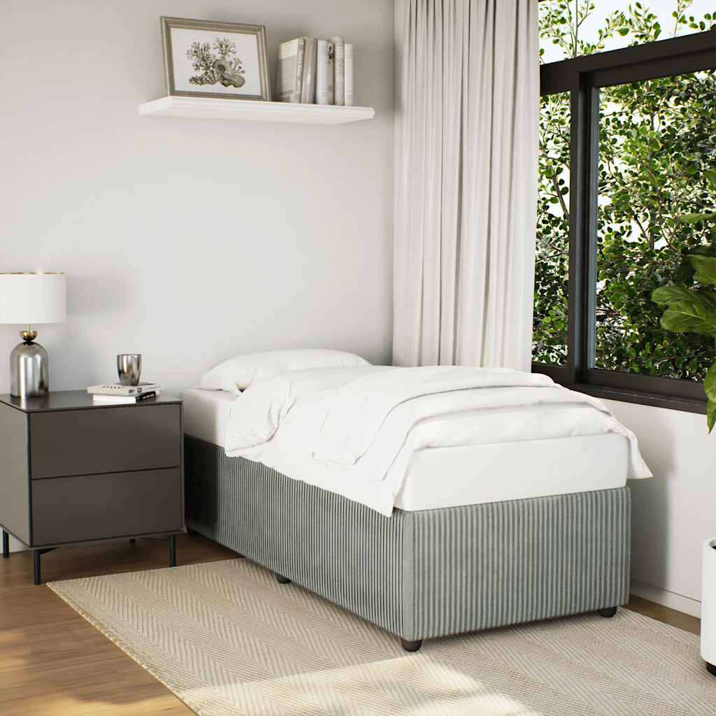 Cadre de lit sans matelas gris clair 90x200 cm velours - XIOS