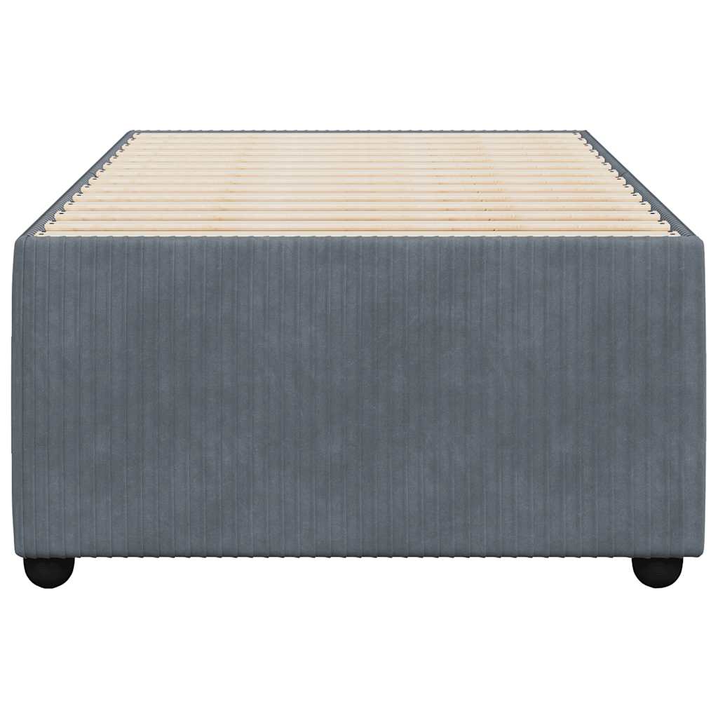 Cadre de lit sans matelas gris foncé 90x200 cm velours - XIOS