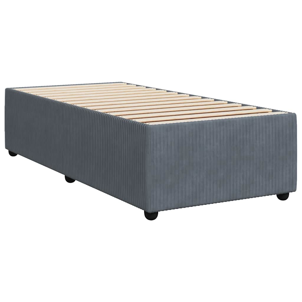 Cadre de lit sans matelas gris foncé 90x200 cm velours - XIOS