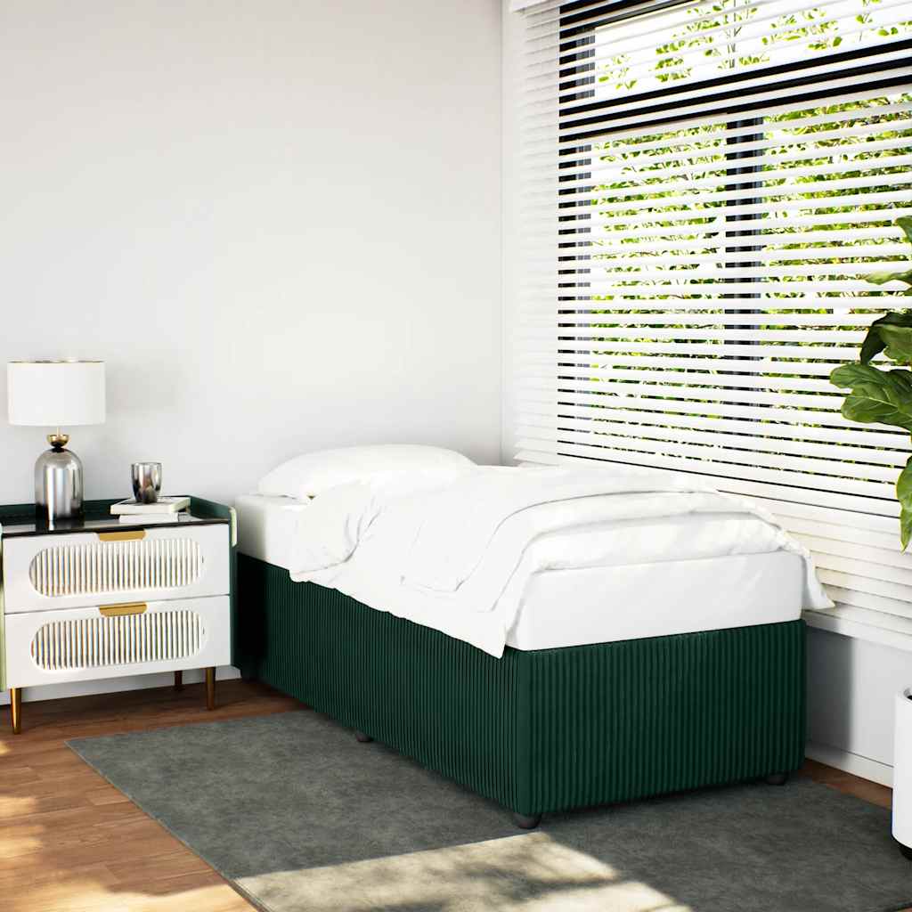 Cadre de lit sans matelas vert foncé 90x200 cm velours - XIOS