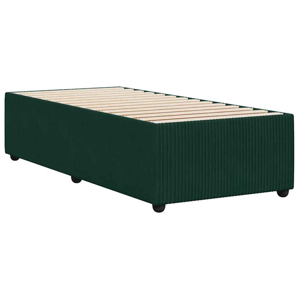 Cadre de lit sans matelas vert foncé 90x200 cm velours - XIOS