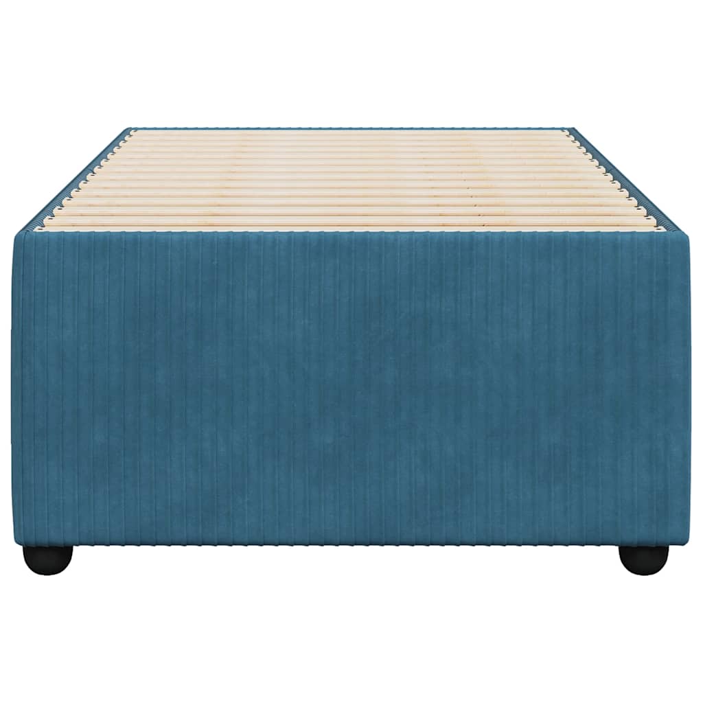 Cadre de lit sans matelas bleu 90x200 cm velours - XIOS