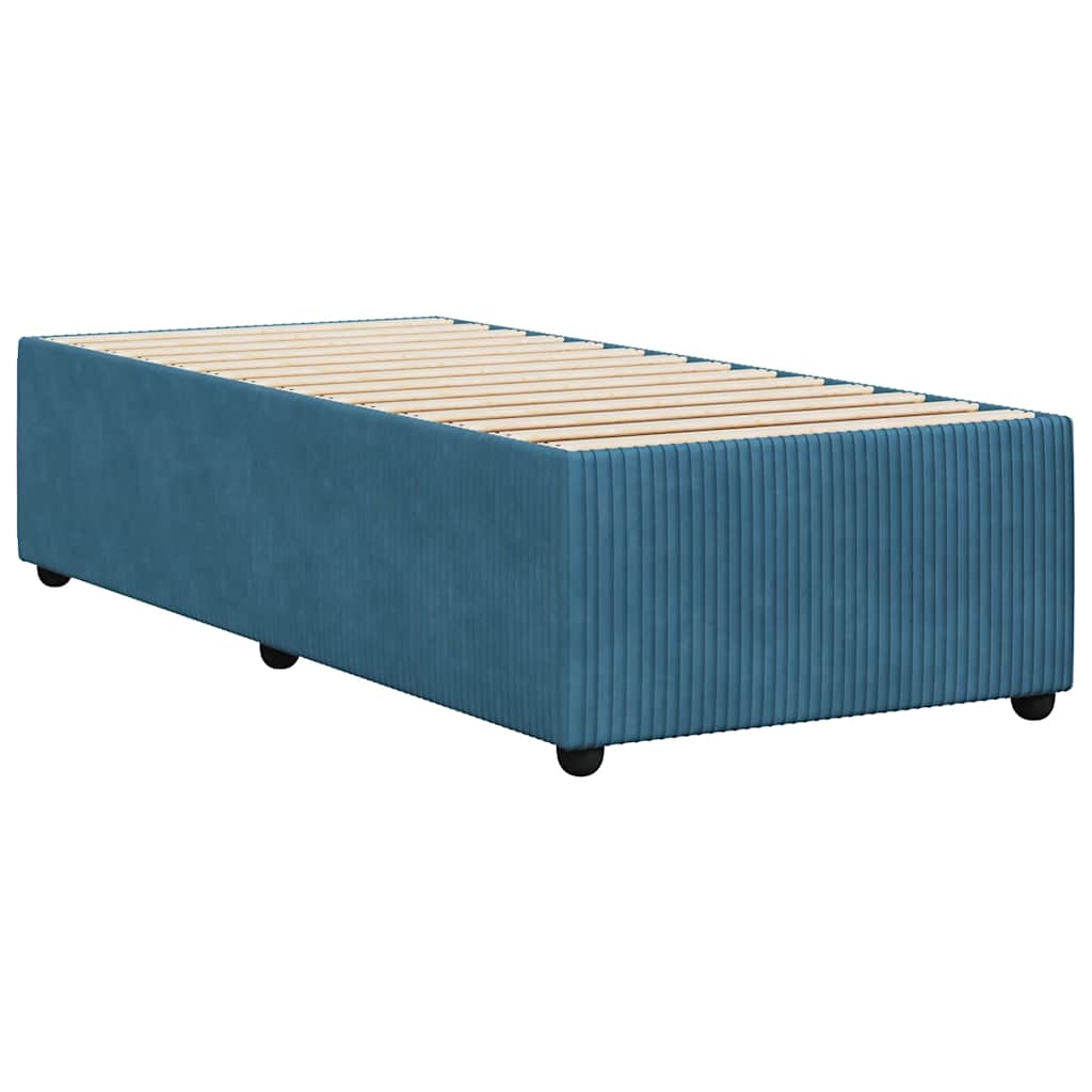 Cadre de lit sans matelas bleu 90x200 cm velours - XIOS
