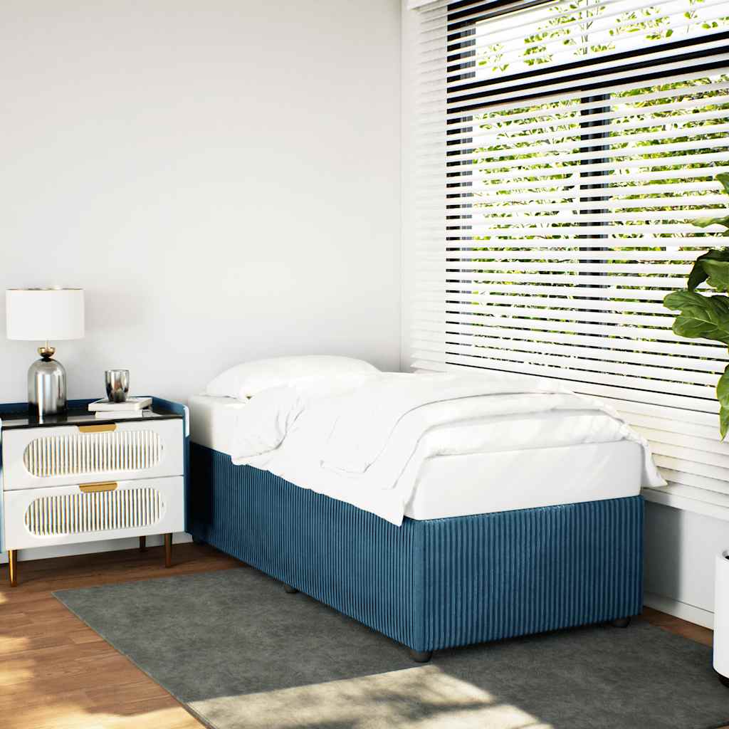 Cadre de lit sans matelas bleu 90x200 cm velours - XIOS