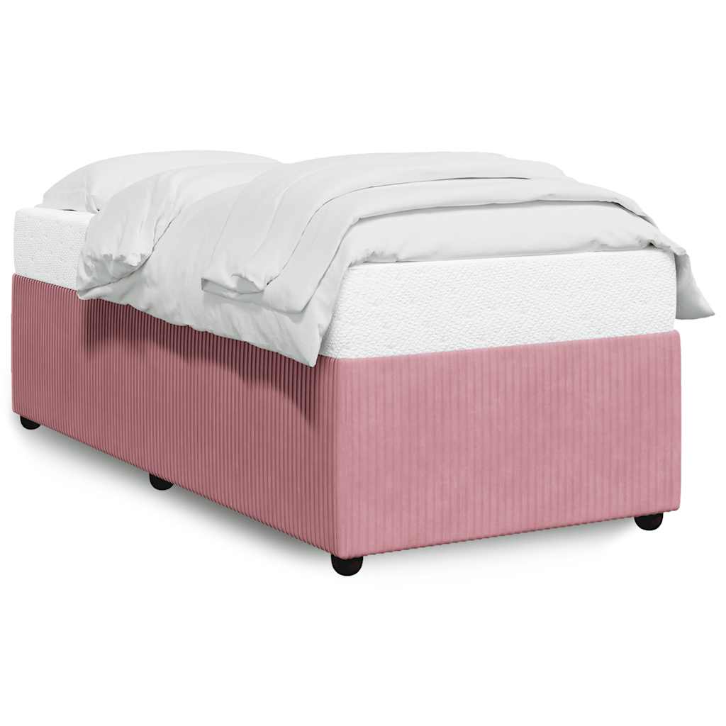 Cadre de lit sans matelas rose 90x200 cm velours - XIOS