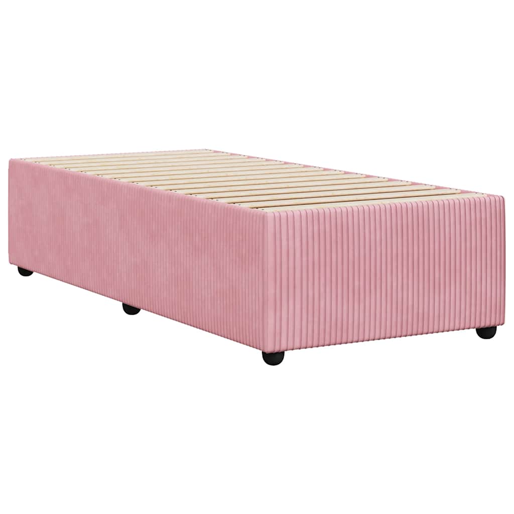 Cadre de lit sans matelas rose 90x200 cm velours - XIOS