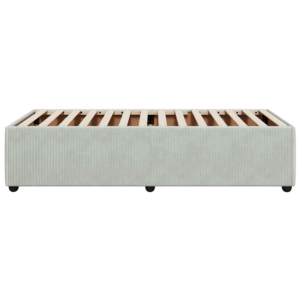 Cadre de lit sans matelas gris clair 100x200 cm velours - XIOS
