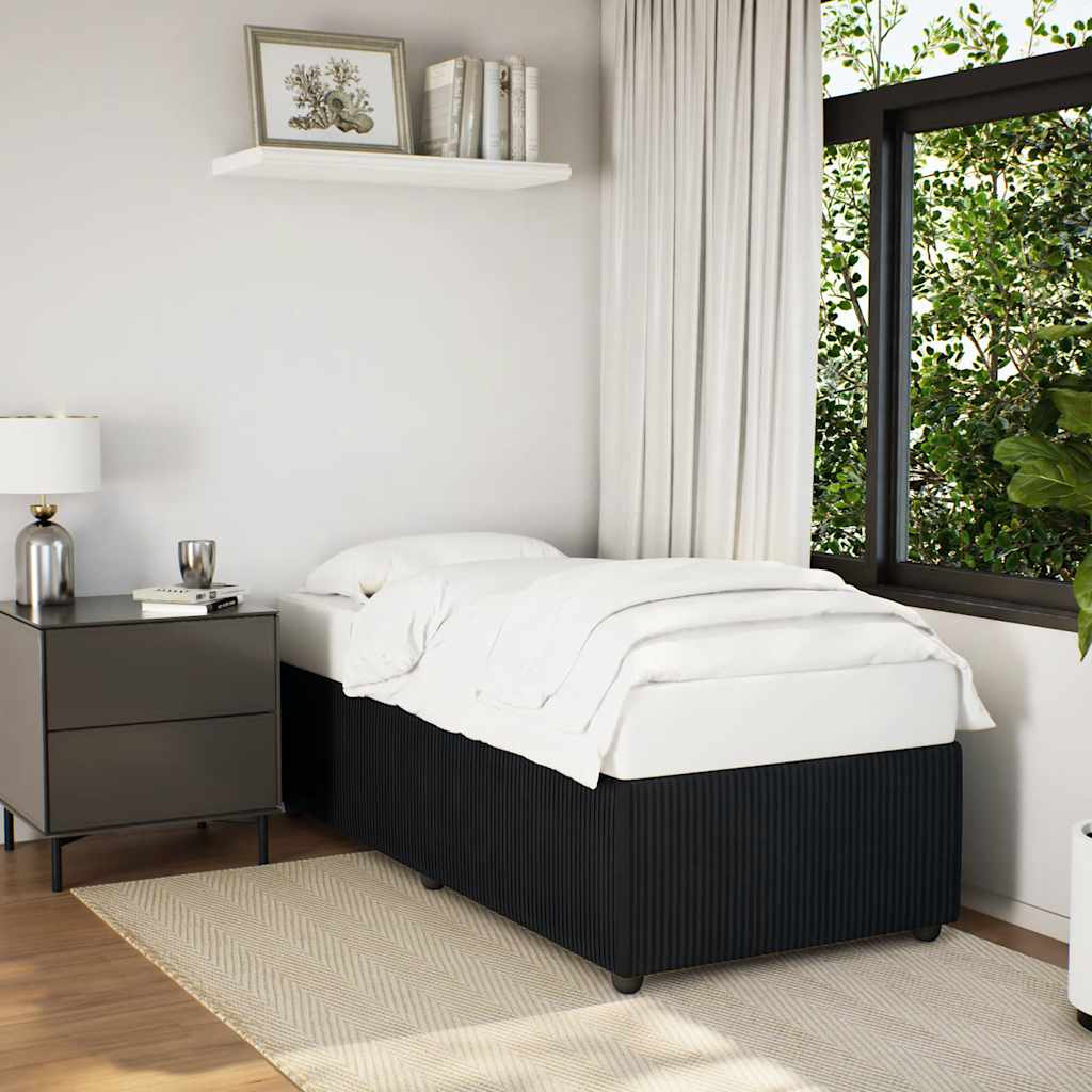 Cadre de lit sans matelas noir 100x200 cm velours - XIOS