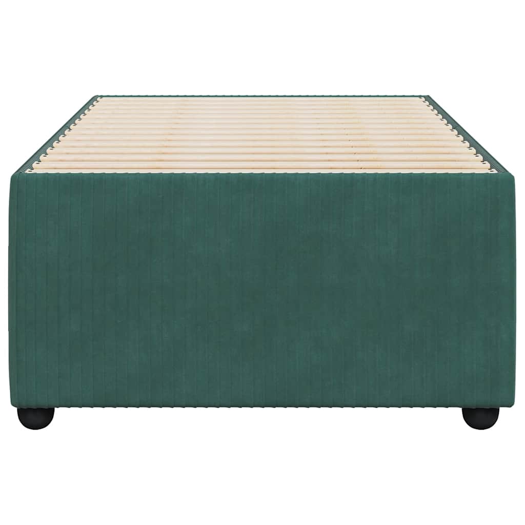Cadre de lit sans matelas vert foncé 100x200 cm velours - XIOS