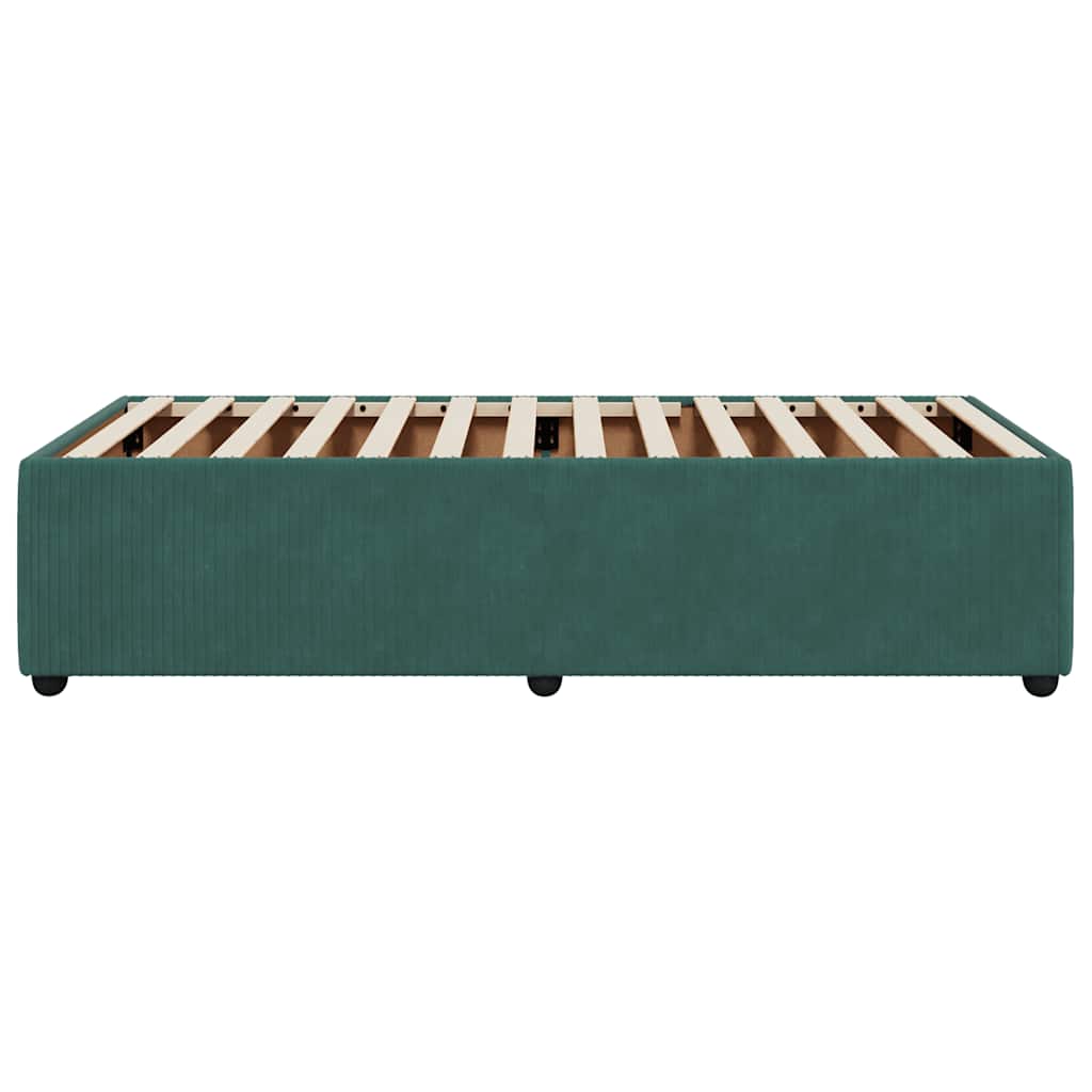 Cadre de lit sans matelas vert foncé 100x200 cm velours - XIOS