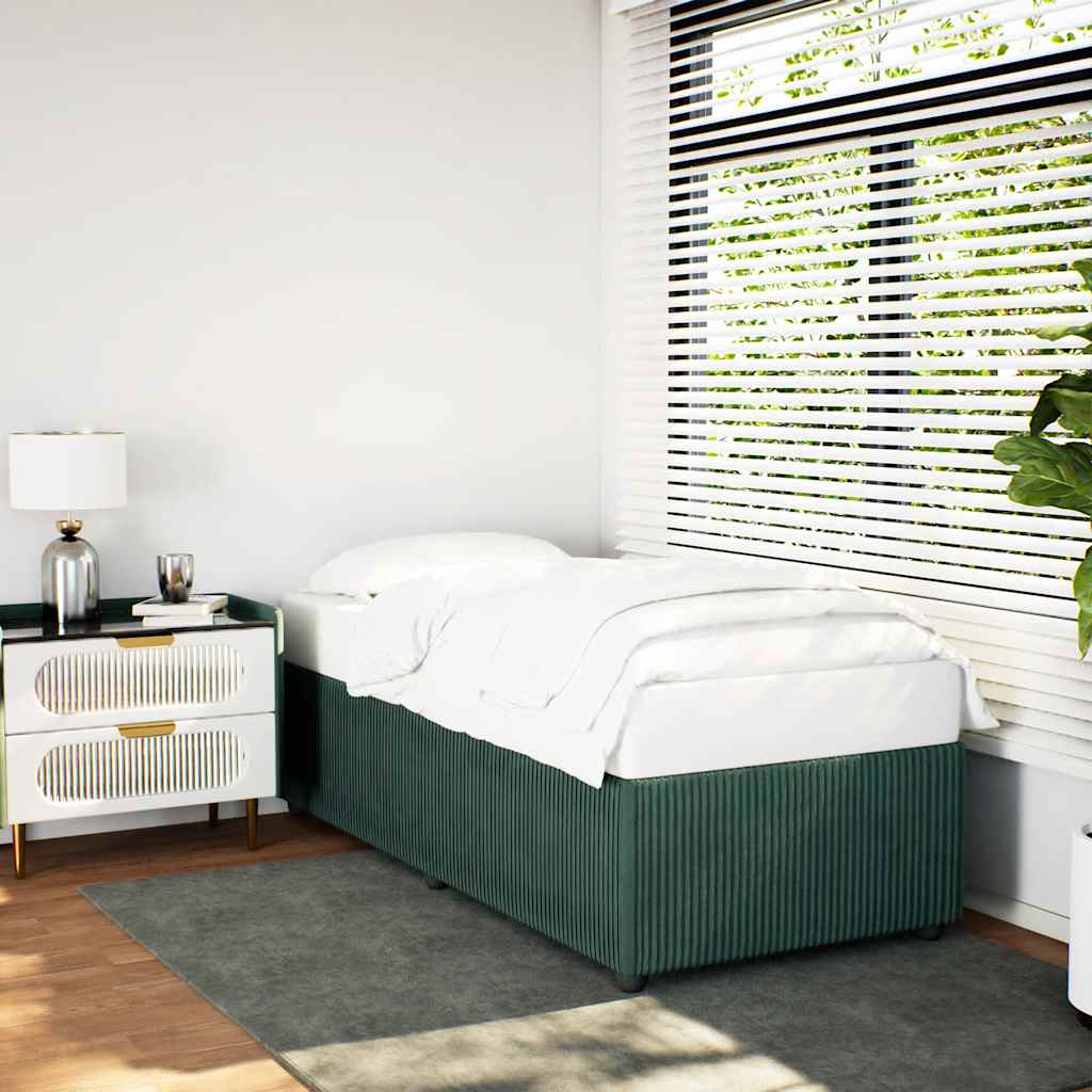 Cadre de lit sans matelas vert foncé 100x200 cm velours - XIOS
