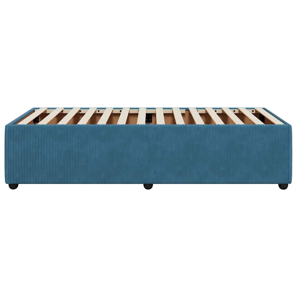 Cadre de lit sans matelas bleu 100x200 cm velours - XIOS