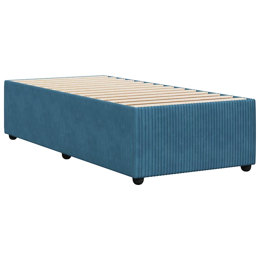 Cadre de lit sans matelas bleu 100x200 cm velours - XIOS