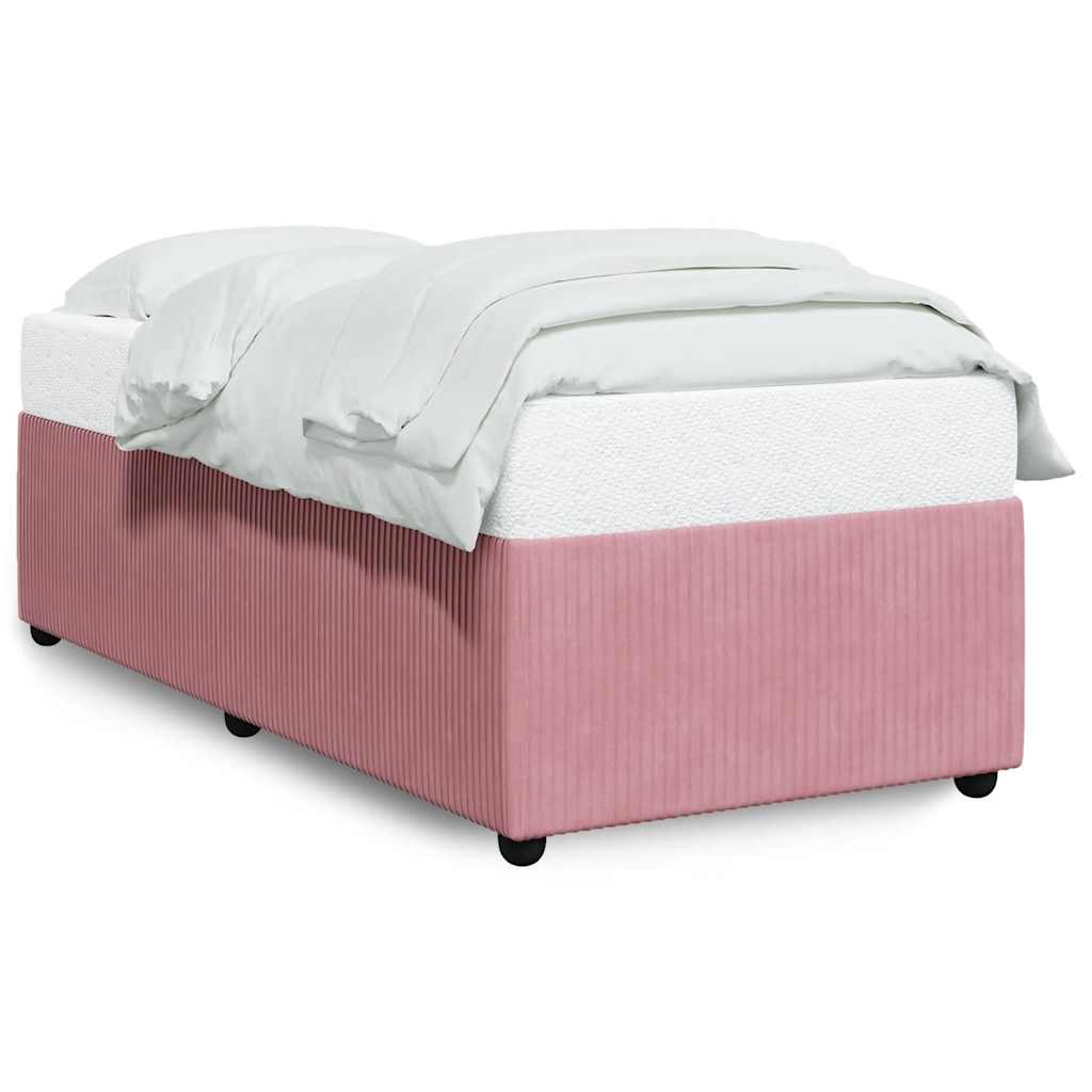 Cadre de lit sans matelas rose 100x200 cm velours - XIOS