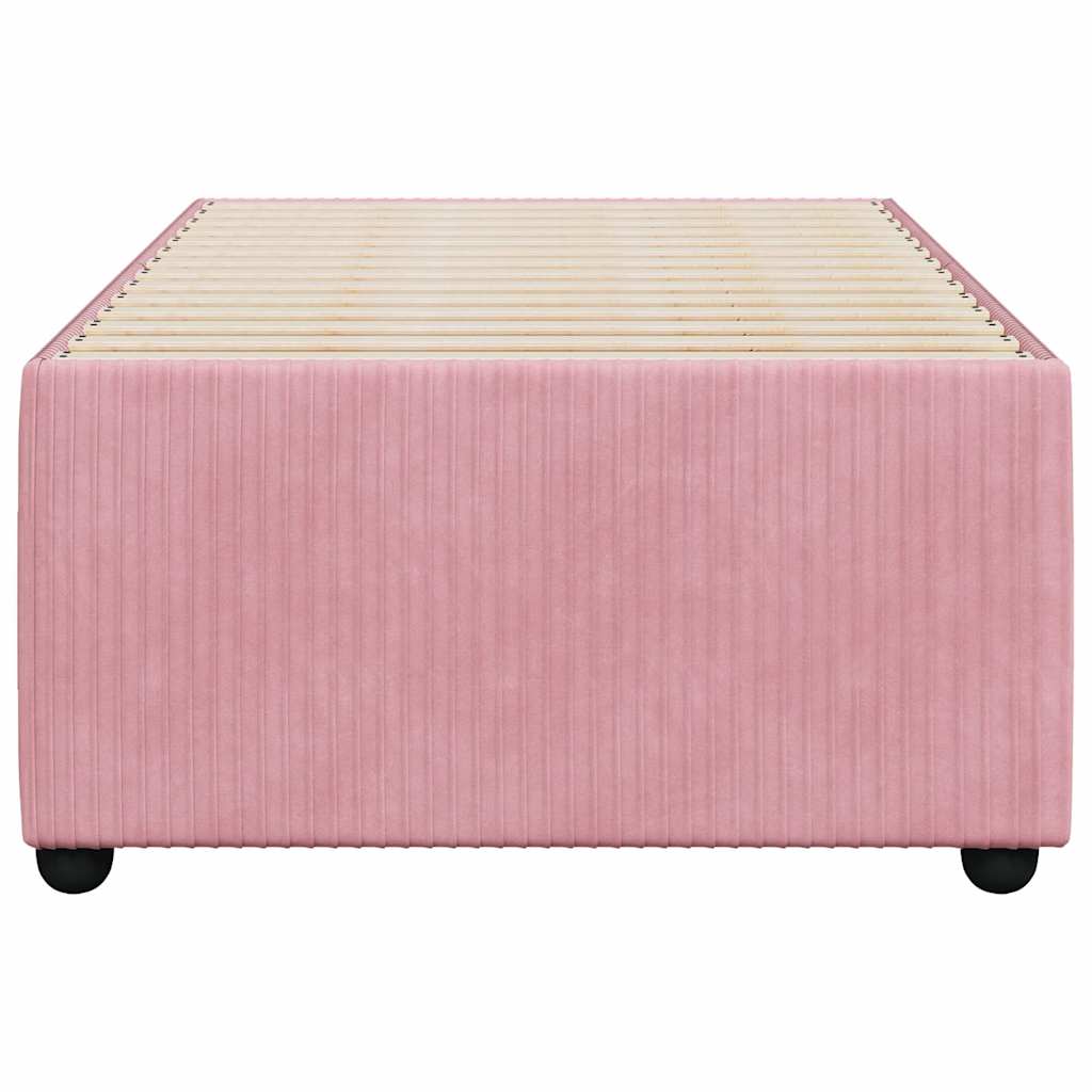 Cadre de lit sans matelas rose 100x200 cm velours - XIOS