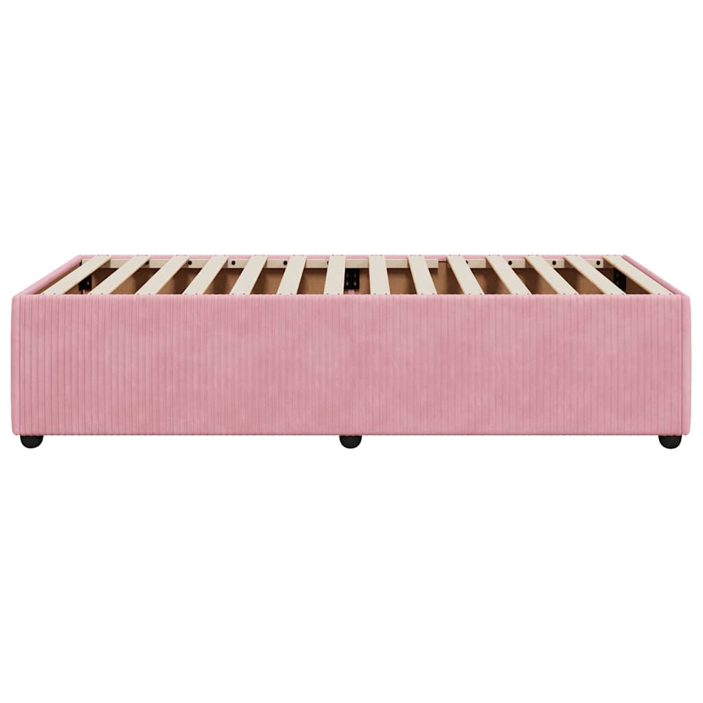 Cadre de lit sans matelas rose 100x200 cm velours - XIOS