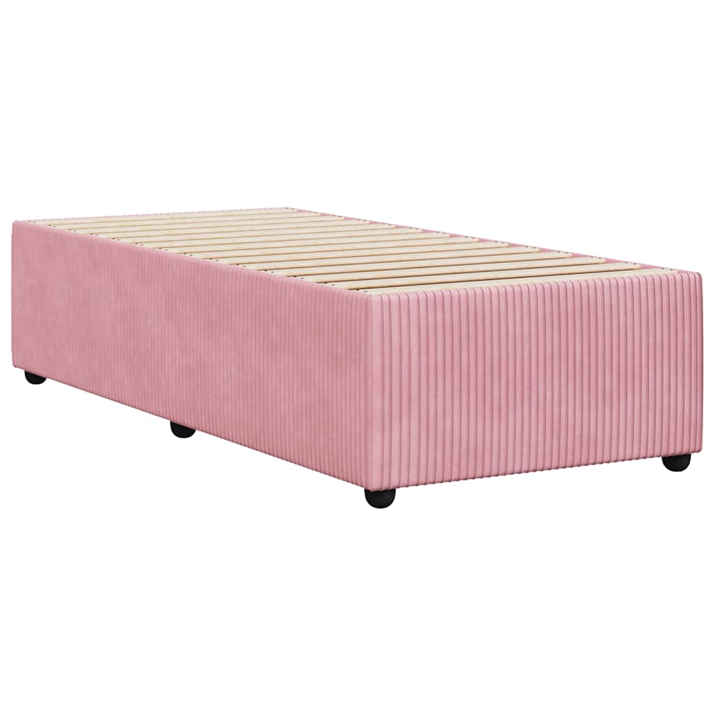 Cadre de lit sans matelas rose 100x200 cm velours - XIOS