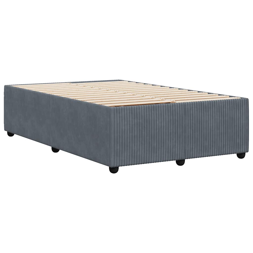Cadre de lit sans matelas gris foncé 120x190 cm velours - XIOS
