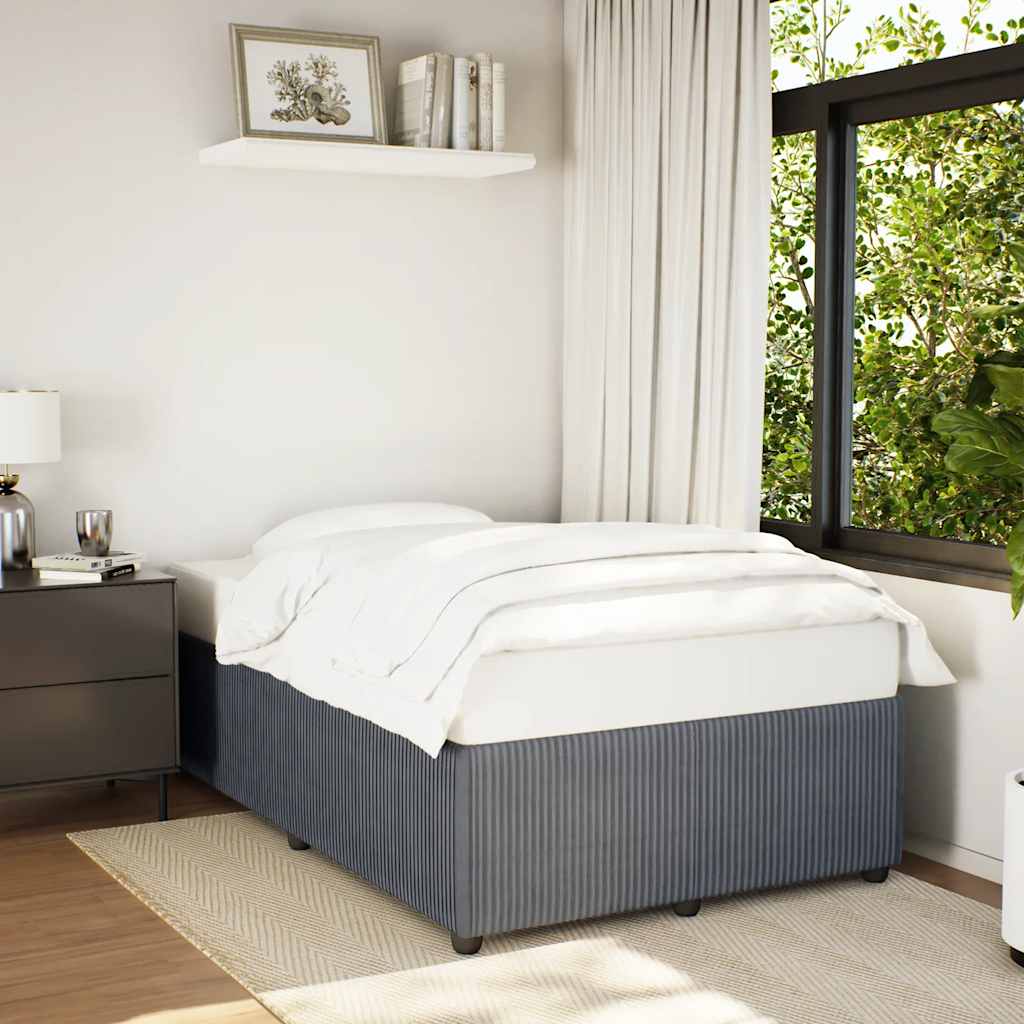 Cadre de lit sans matelas gris foncé 120x190 cm velours - XIOS