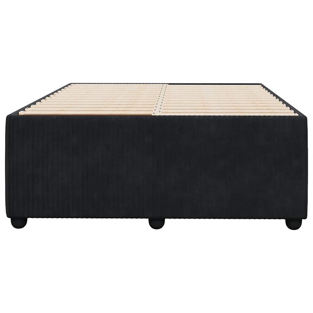 Cadre de lit sans matelas noir 120x190 cm velours - XIOS