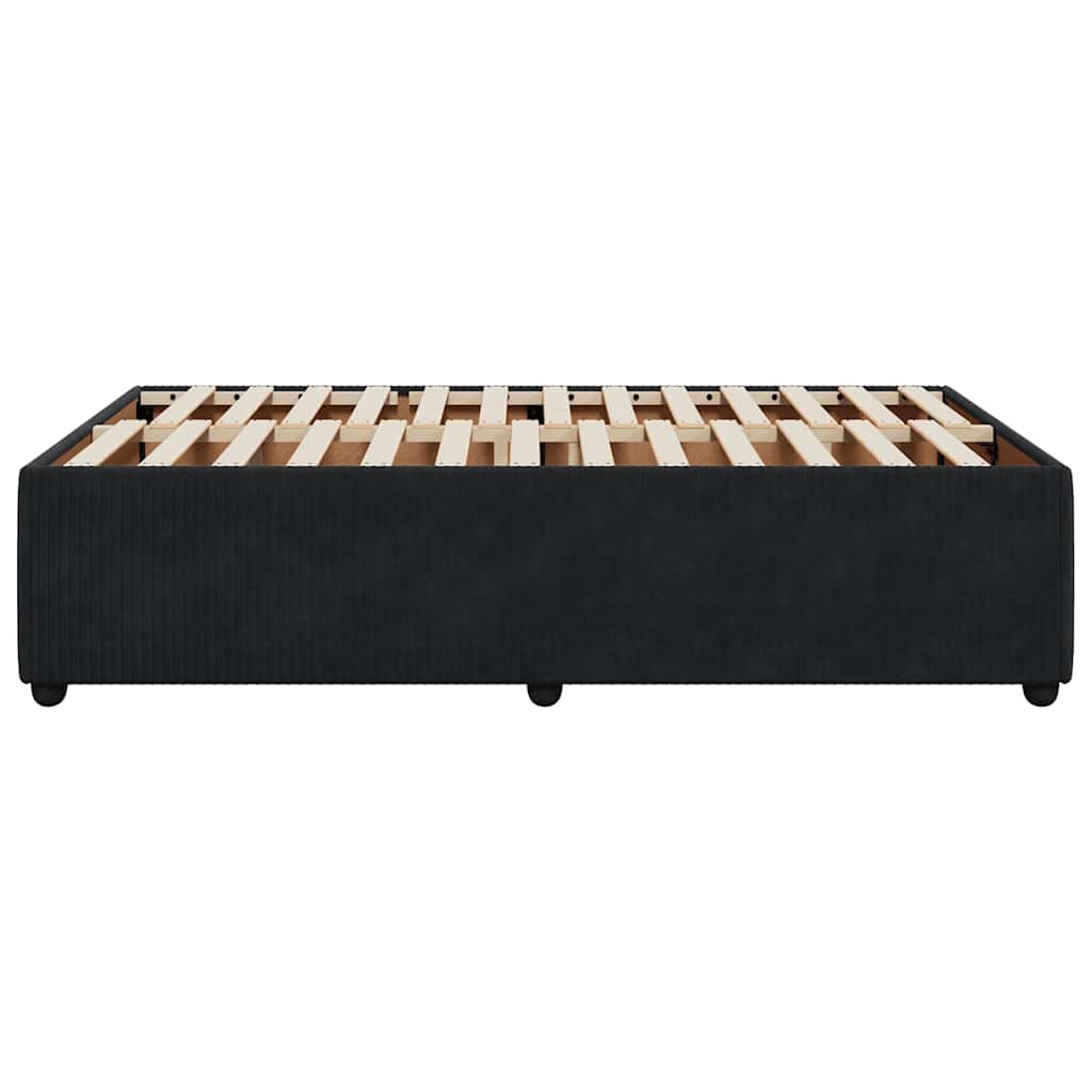 Cadre de lit sans matelas noir 120x190 cm velours - XIOS
