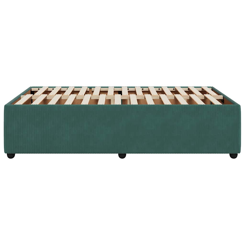 Cadre de lit sans matelas vert foncé 120x190 cm velours - XIOS