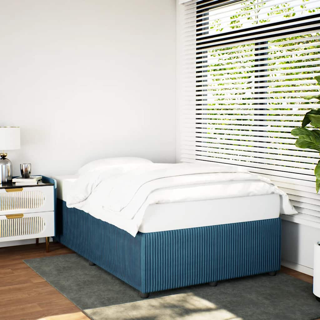 Cadre de lit sans matelas bleu 120x190 cm velours - XIOS
