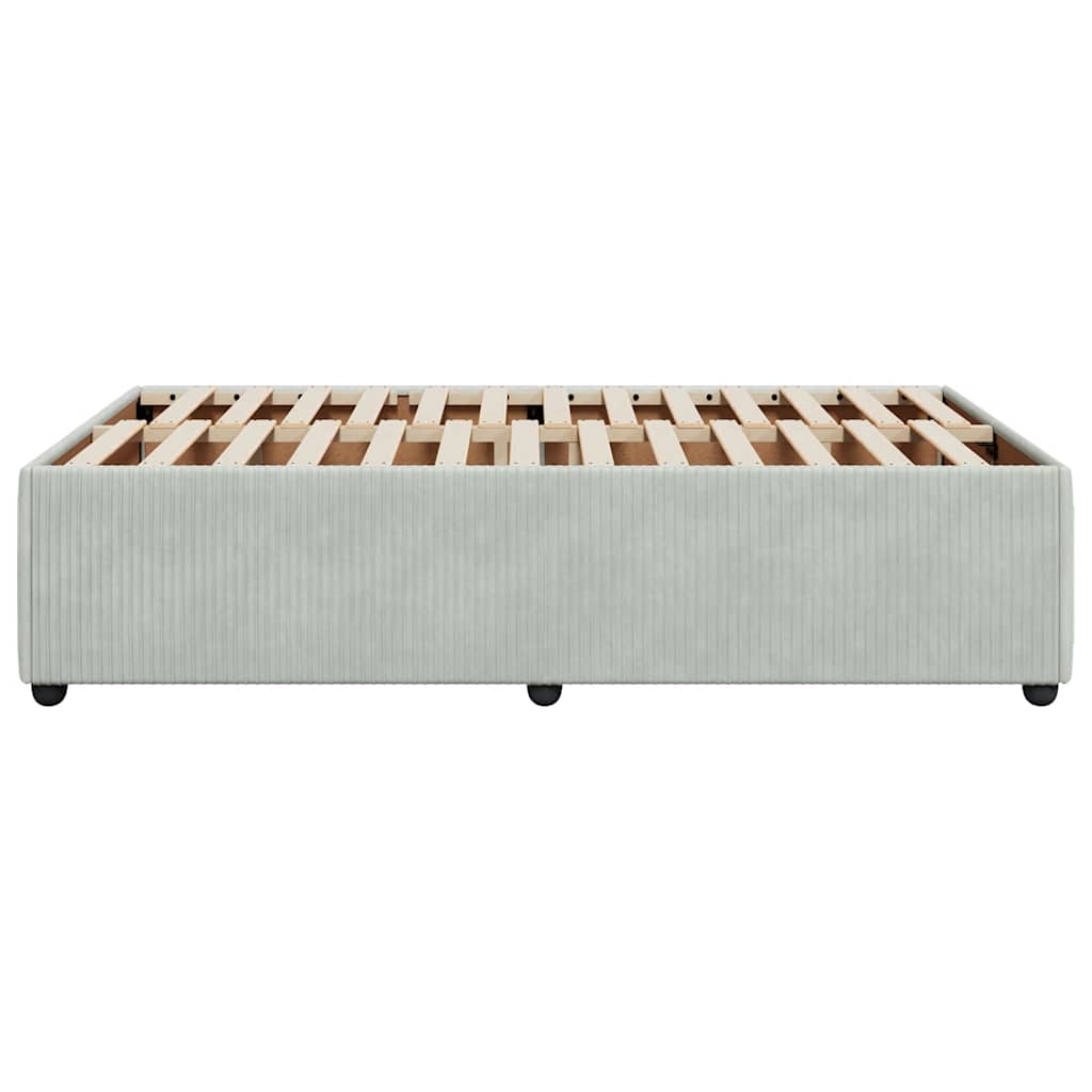 Cadre de lit sans matelas gris clair 120x200 cm velours - XIOS