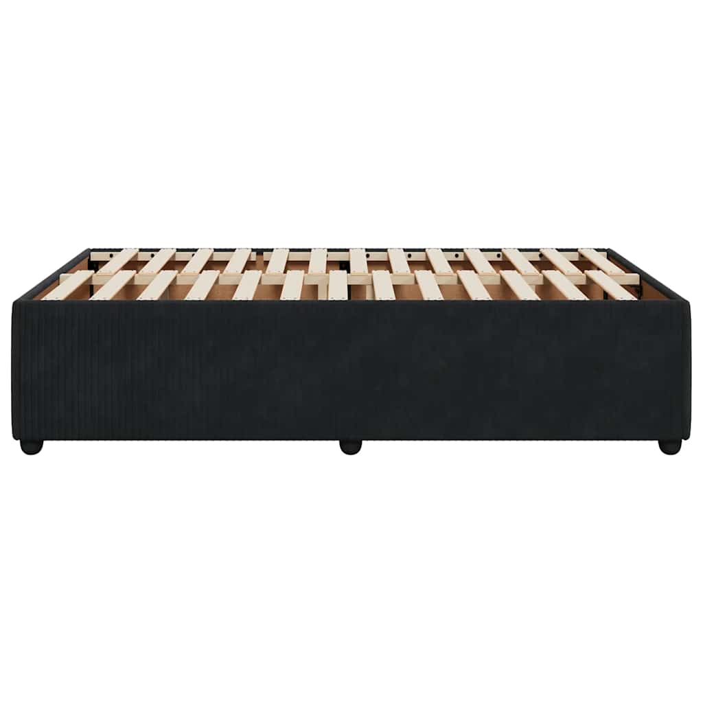 Cadre de lit sans matelas noir 120x200 cm velours - XIOS