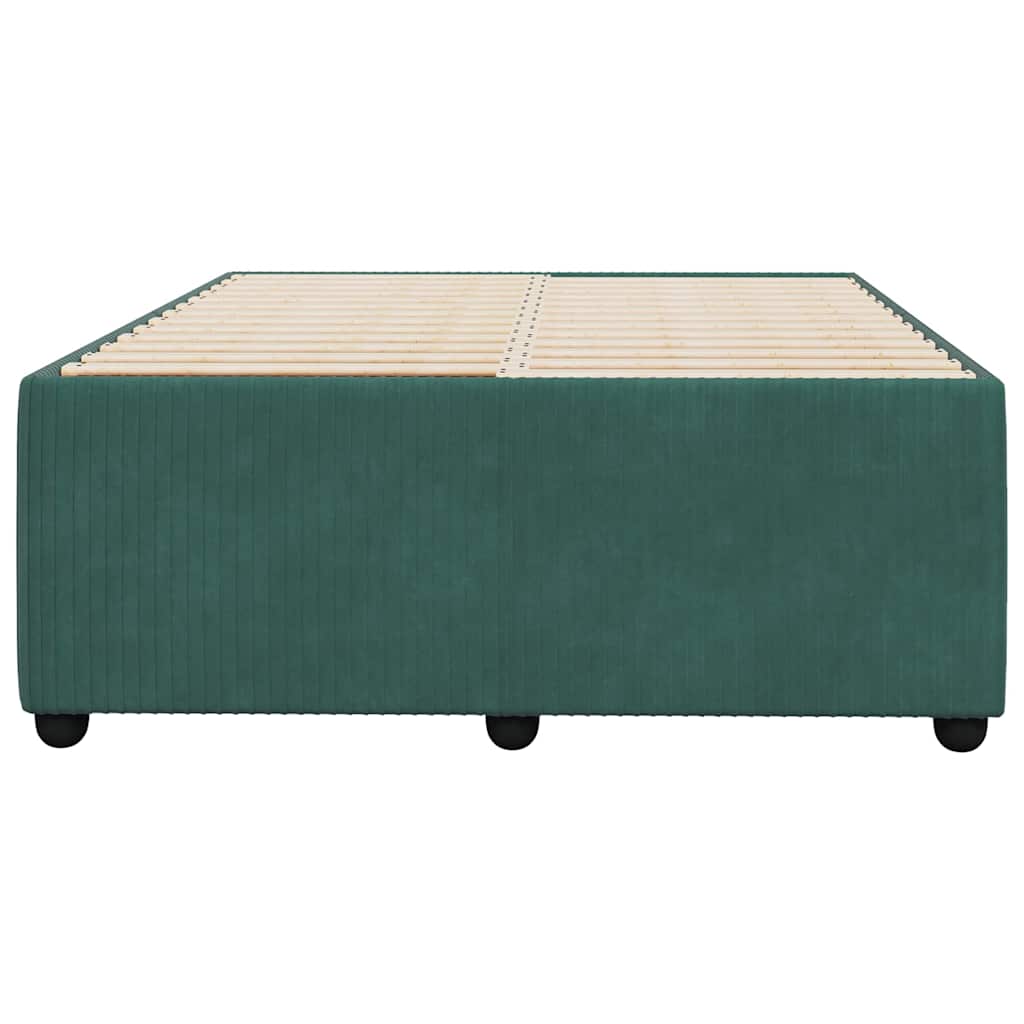 Cadre de lit sans matelas vert foncé 120x200 cm velours - XIOS