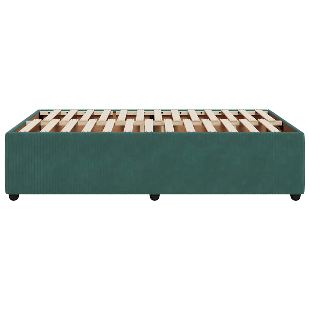 Cadre de lit sans matelas vert foncé 120x200 cm velours - XIOS