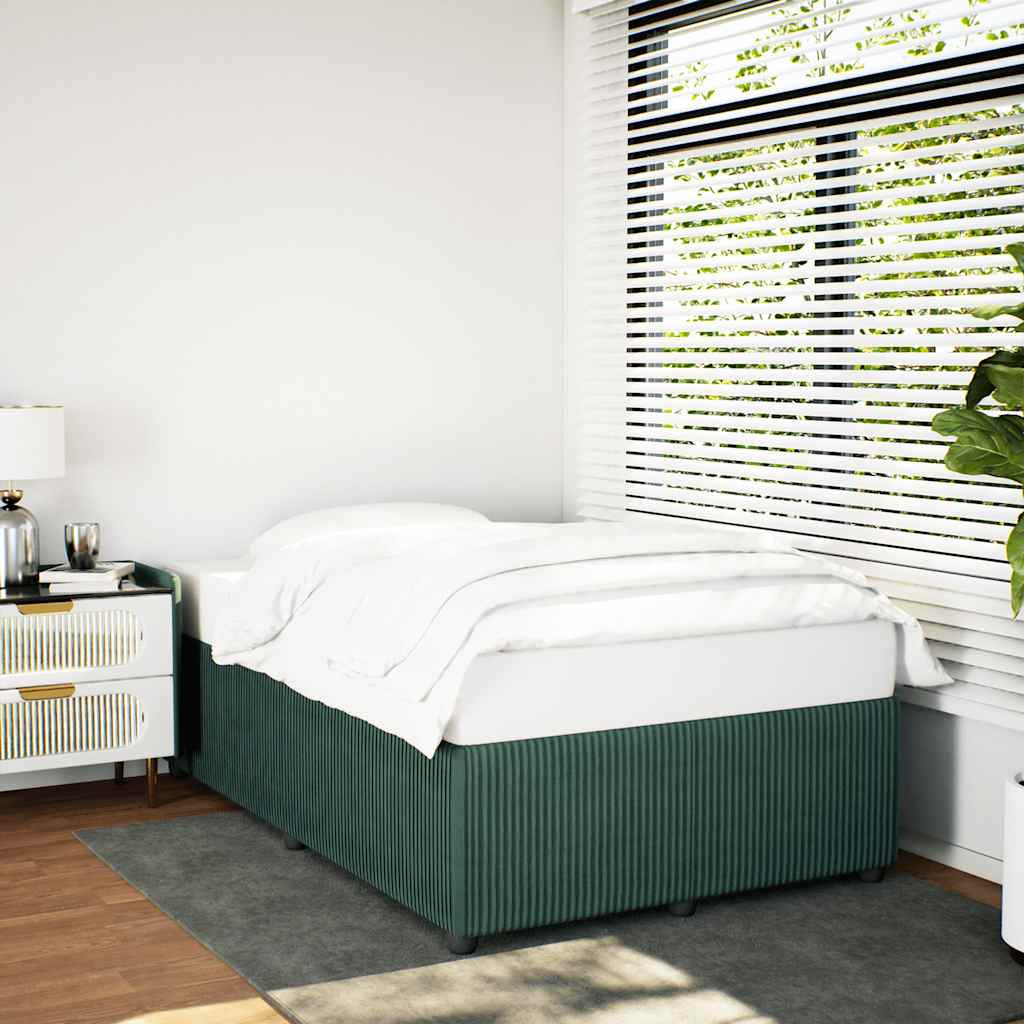 Cadre de lit sans matelas vert foncé 120x200 cm velours - XIOS
