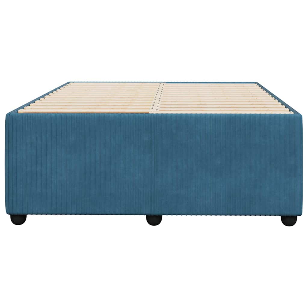 Cadre de lit sans matelas bleu 120x200 cm velours - XIOS