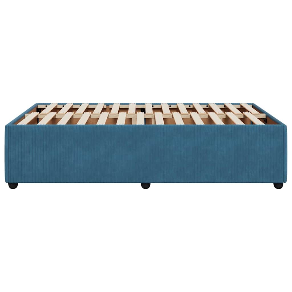 Cadre de lit sans matelas bleu 120x200 cm velours - XIOS