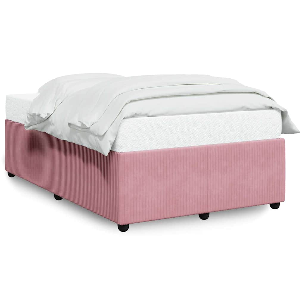 Cadre de lit sans matelas rose 120x200 cm velours - XIOS