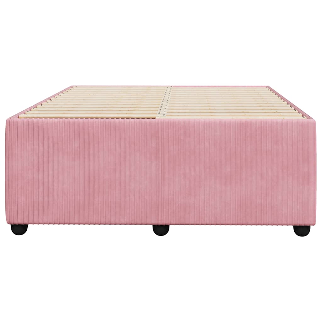 Cadre de lit sans matelas rose 120x200 cm velours - XIOS