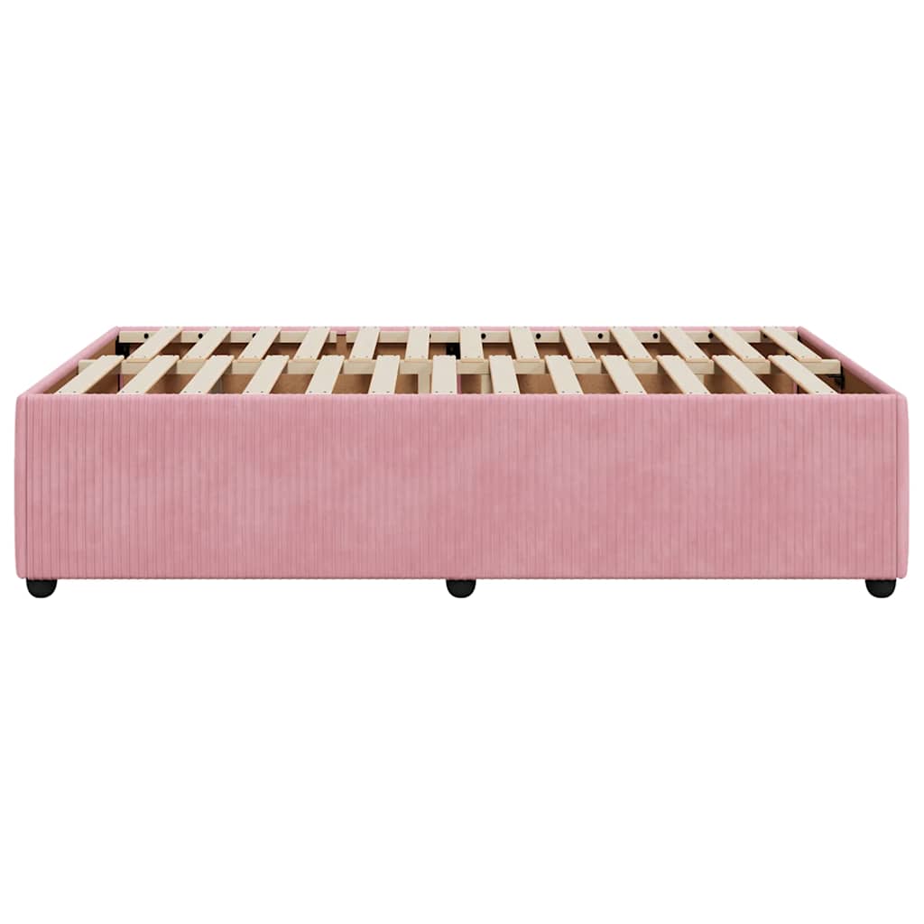 Cadre de lit sans matelas rose 120x200 cm velours - XIOS