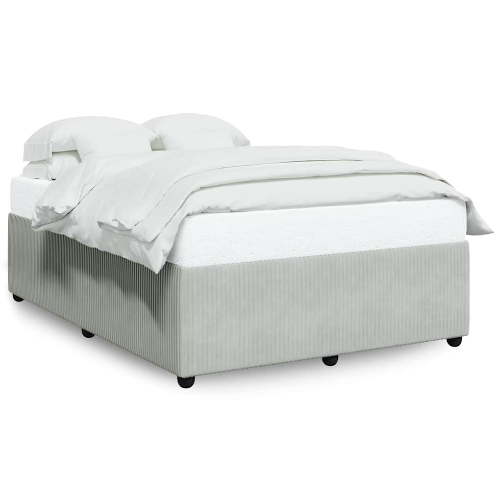Cadre de lit sans matelas gris clair 140x190 cm velours - XIOS