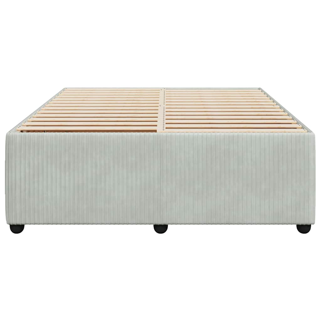 Cadre de lit sans matelas gris clair 140x190 cm velours - XIOS