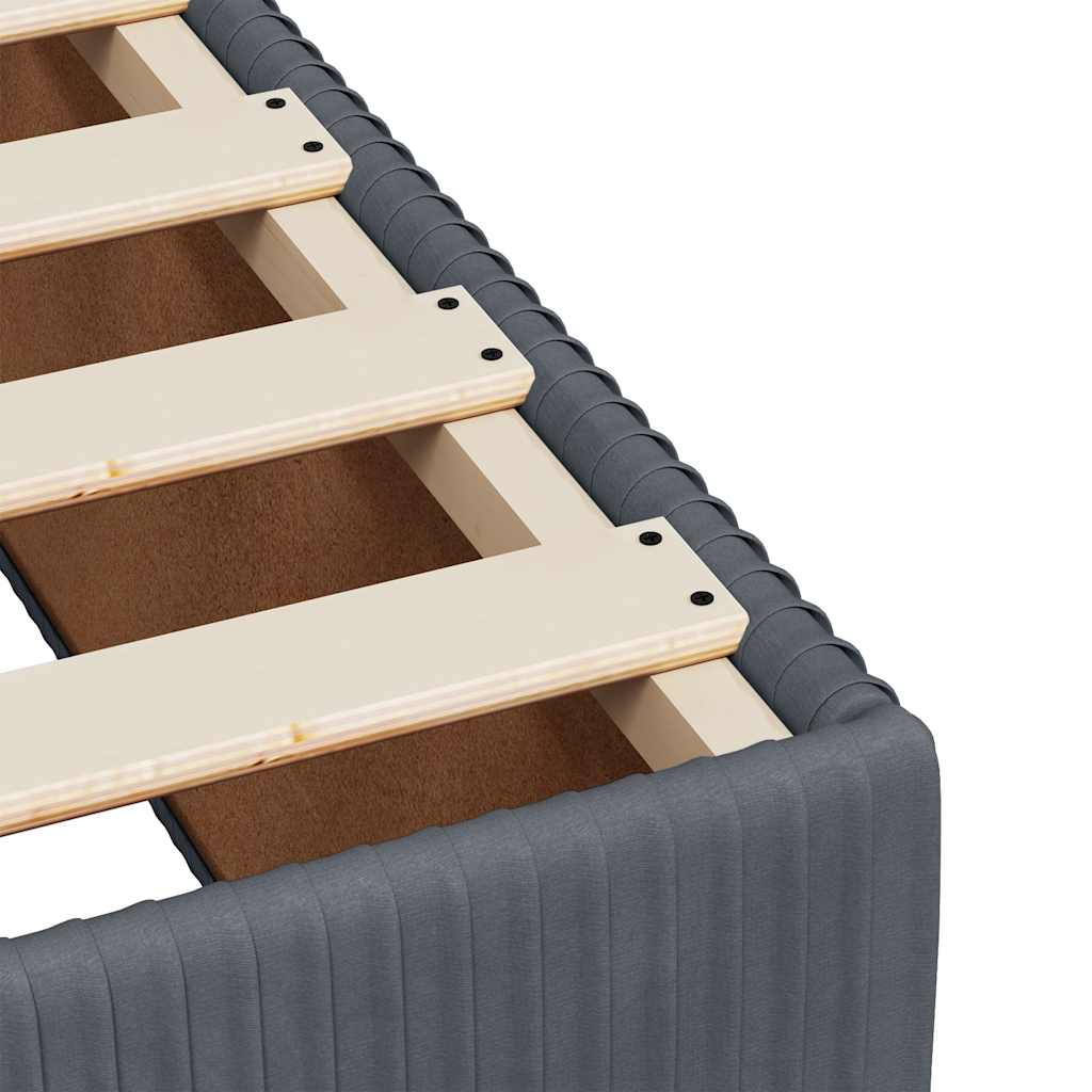 Cadre de lit sans matelas gris foncé 140x190 cm velours - XIOS